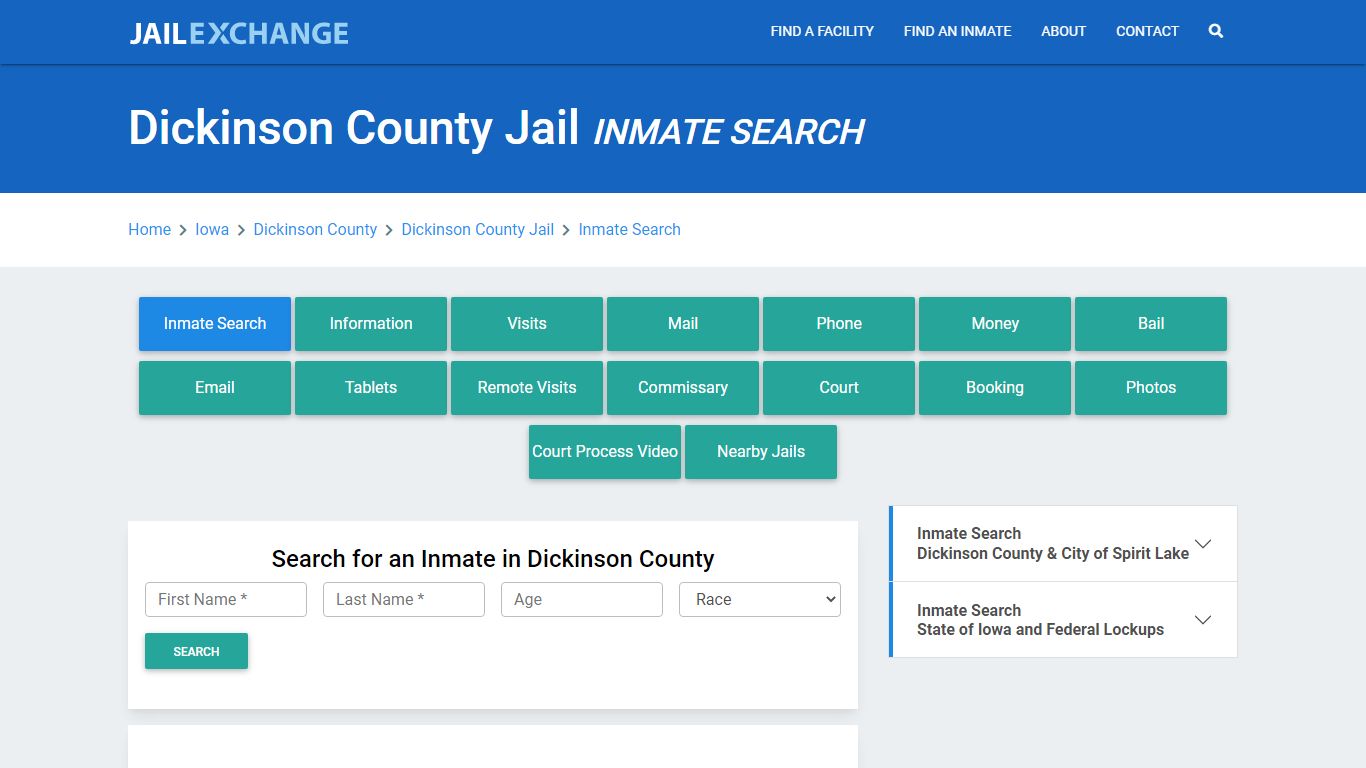 Dickinson County Jail, IA Inmate Search: Roster & Mugshots