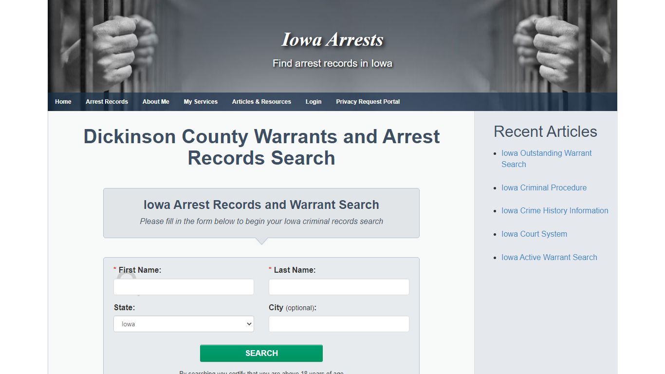 Dickinson County Warrants and Arrest Records Search